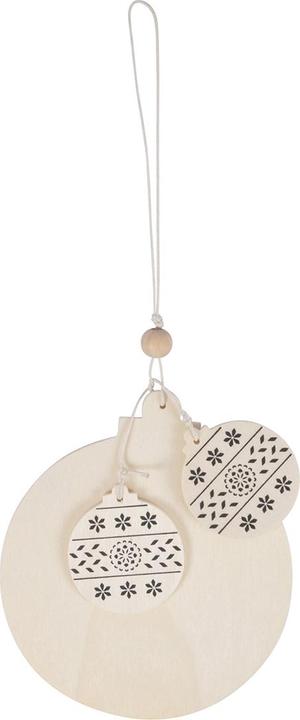 Produktbild Natura Punto Weihnachtskugel-Anhänger aus Holz, mit Schnur zum Aufhängen