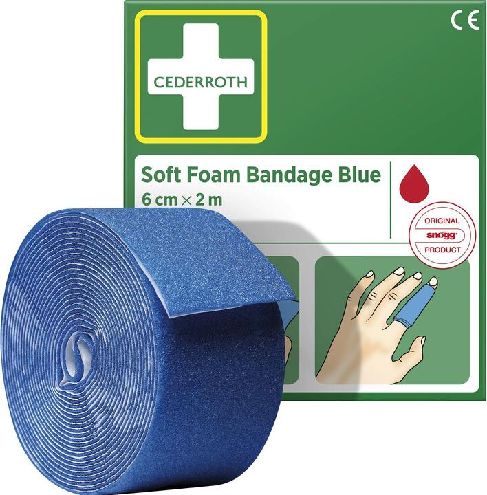 Produktbild Cederroth Pflaster und Bandage Soft Foam selbsthaftend elastisch, blau Rolle 6 cm x 2 m (1 x)