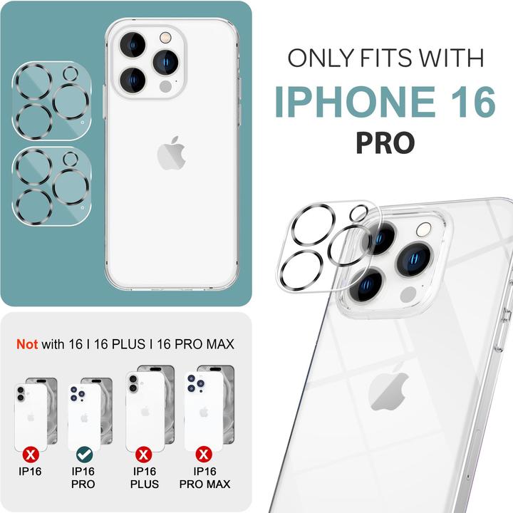 Image du produit Nalia 2x verre de protection de la caméra (2 pièce(s), Apple iPhone 16 Pro)