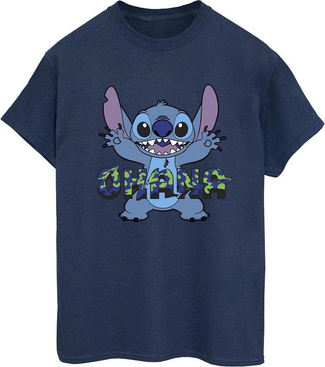 Disney Lilo And Stitch Ohana Blue Glitch TShirt (XXL)