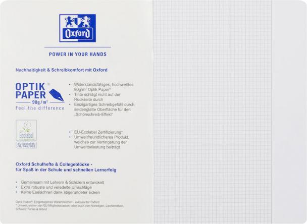 Actual product image Oxford Exercise book, A4, ruling 26 (A4, Checked, Hardcover)