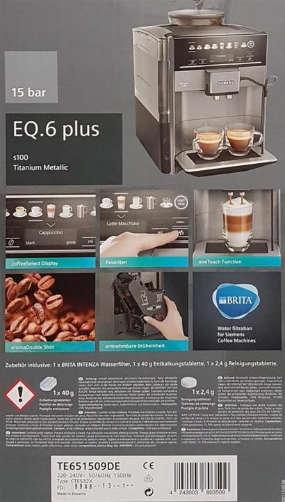Immagine prodotto Siemens EQ6 plus s100, TE651509EN (Spina CH)