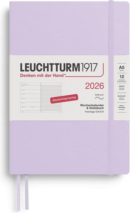 Wochenkalender & Notizbuch Medium A5 Lilac 2026 (Deutsch)