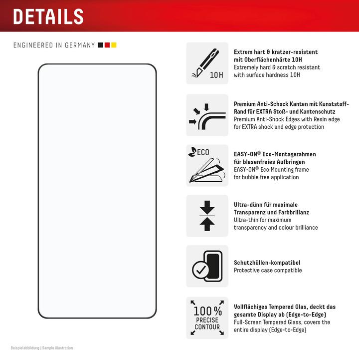 Produktbild Displex Premium Glass, Full Cover Panzerglas (1 Stück, Samsung Galaxy S25 Edge)