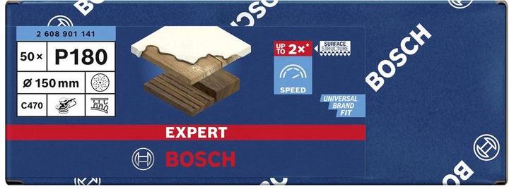 Produktbild Bosch Professional Zubehör EXPERT C470 Schleifpapier Mehrloch für Exzenterschleifer, 150 mm, G 180, 50-tlg. (180)