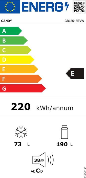 Etichetta energetica Candy CBL3518EVW (190 l)