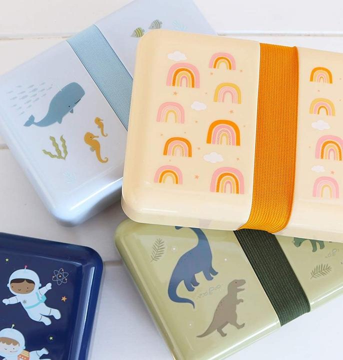 Produktbild A Little Lovely Company ALLC Lunch Box Rainbows SBRAPI33 gelb