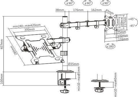 Produktbild Gembird MA-DA-03 (Tisch, 32")