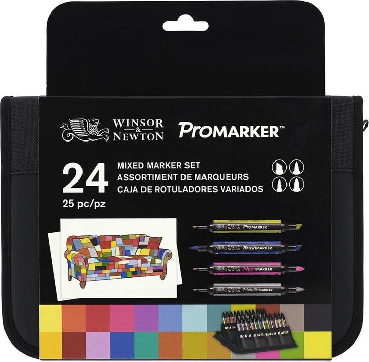 Immagine prodotto Winsor & Newton & Newton Astuccio per pennelli e pennarelli 24 colori (Multicolore, 24 x)