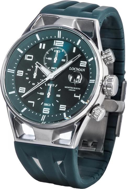 Produktbild Locman Italy Herrenuhr Montecristo Chrono anthrazit grün 41 mm Ref. 0542 (Chronograph, 41 mm)