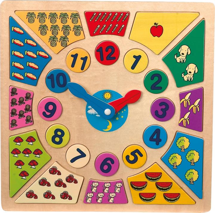 Actual product image small foot Learning clock (German, French, Italian, English)