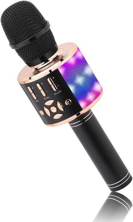 Bonaok Kabelloses Bluetooth-Kindermikrofon mit LED-Lichtern