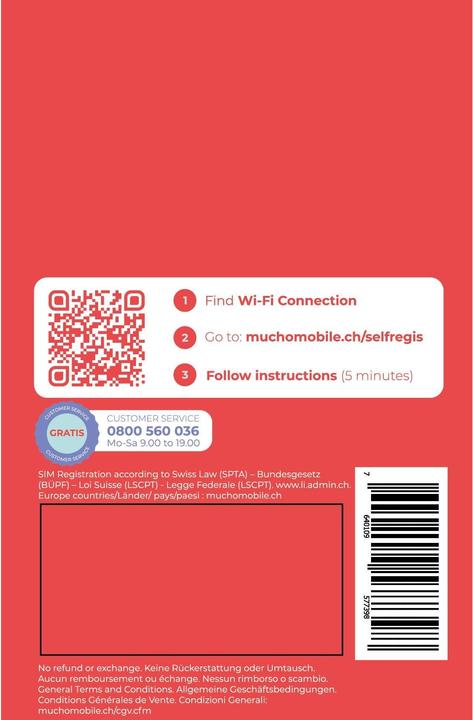 Immagine prodotto BeeOne Scheda SIM MUCHO Mobile Pack DUOSWISS