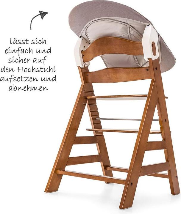 Actual product image Hauck Highchairs Alpha Plus Walnut Newborn Set - 3-piece highchair (Highchair)