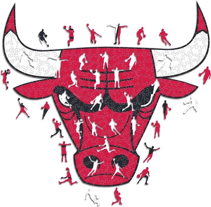 Iconic NBA - Chicago Bulls - Logo - Holz Puzzle Grösse S (150 Teile) (150 Teile)
