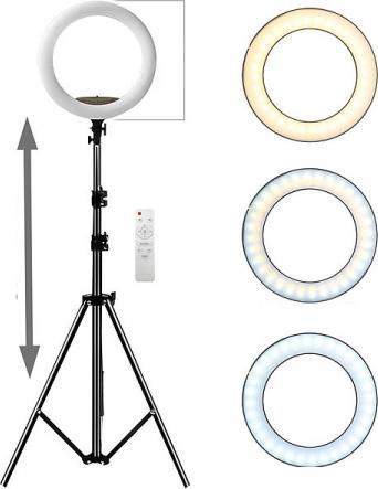 Produktbild Somikon XL-LED-Ringlicht mit Smartphone-Halter (Ringleuchte)