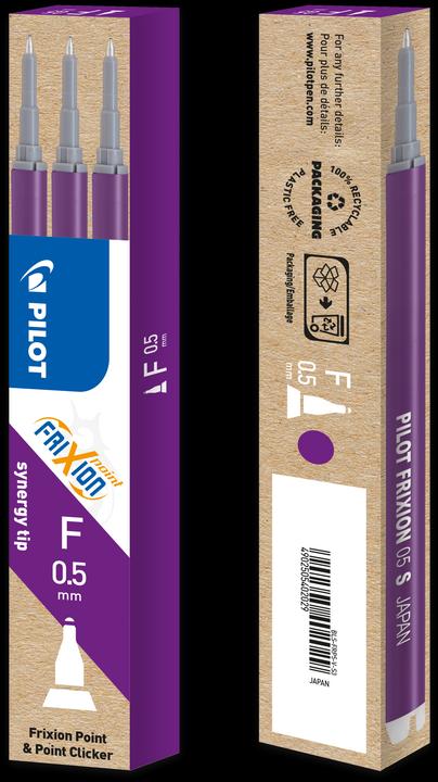 Produktbild Pilot FriXion Refill Point Set Set à 3 (Ersatzmine, Violett, 0.25 mm)