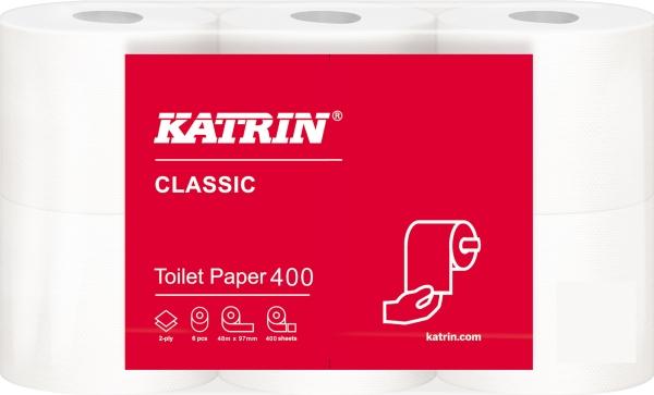 Actual product image Katrin Toiletpapir Classic 400 2-lags 48m - (42 ruller pr. karton)