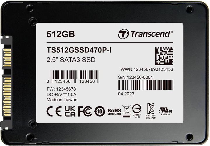 Actual product image Transcend 512 GB Internal mSATA SSD SATA III Retail TS512GSSD470P-I (512 GB, 2.5")