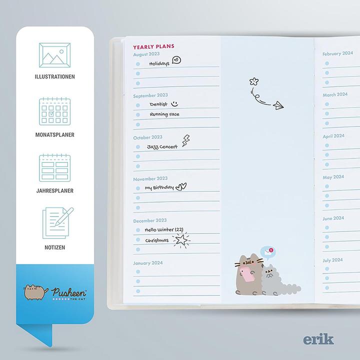 Produktbild Grupo Erik PUSHEEN - Agenda Pocket 2023/2024 - 17 Mois - UK (A6, Harter Einband, Englisch)