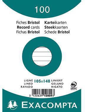 Produktbild Exacompta Karteikarte Format der Karte: DIN A6 Ausführung der Lineatur: liniert (105 x 148 mm, 205 g/m², 100 x)