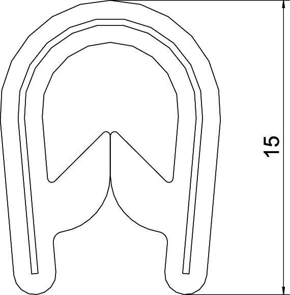 Productafbeelding OBO Bettermann OBO Vertr randbescherming KSB PVC (Kabelopening, 1000 cm)