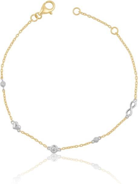 Muau Bracelet 750/18K Bicolor, Diamant 0.06ct. 19cm (19 cm, 750, 18K Bicolor-Gold)