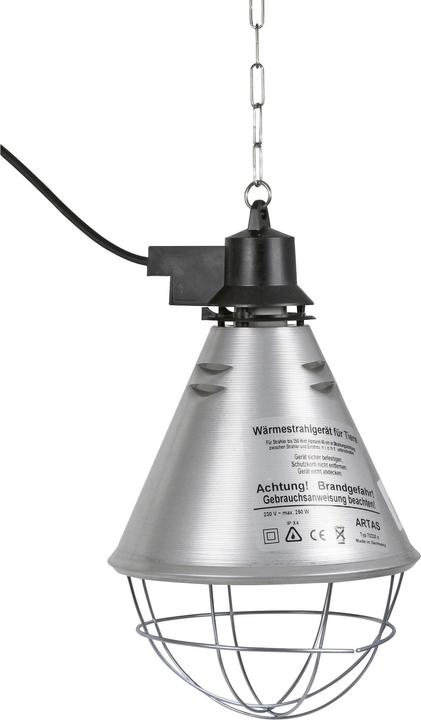 Produktbild Kerbl Infrarot Wärmestrahler für Ferkel / Küken (ohne Lampe, Alu-Schirm? 21 cm, Kabel 2,5 m, inkl.