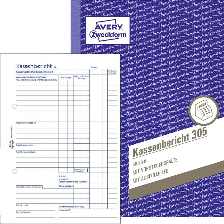 Produktbild Avery Kassenbericht, A5 (50 x)