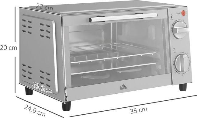Actual product image Swisshandel24 Minibackofen 9L Mini Ofen mit Backblech, Grillrost, 100 °C-230 °C Edelstahl, silber
