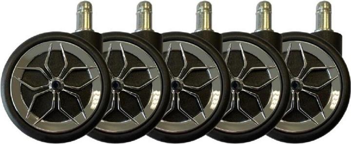 Produktbild LC-Power Rollen LC-CASTERS-2-DRIFT 5er Set Chrom