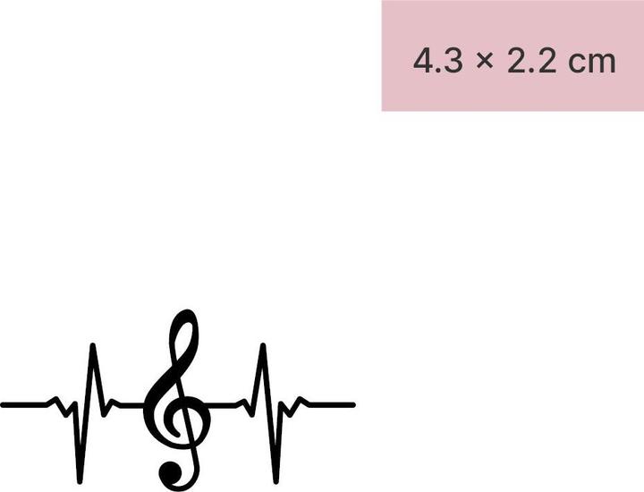 Immagine prodotto minink Tatuaggio temporaneo - nota musicale e battito cardiaco