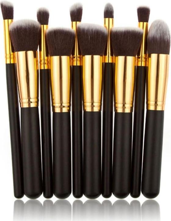 Immagine prodotto JTI Set di pennelli per il trucco da 10 pezzi - nero e oro (Set)