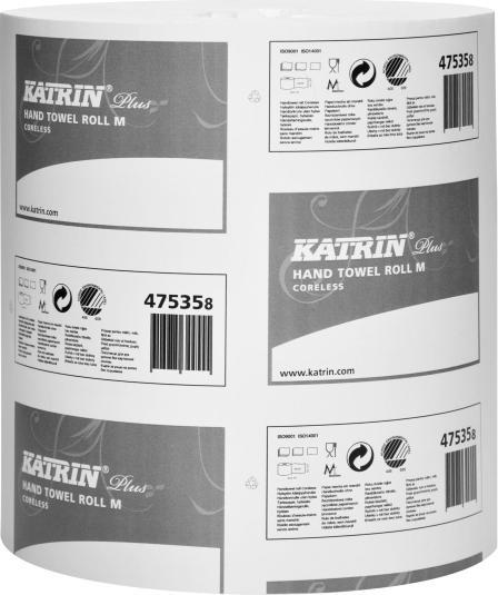 Produktbild Katrin Aftørringspapir Plus M 1-la 20,5cmx280m 6rl 475355 - (6 ruller pr. karton)