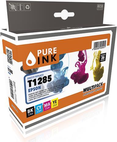 Pure Ink EPST1285MP4 PI EPSON T1285 BX inchiostro (4) cmyk ricostruito 170/175/140/225pagine chip