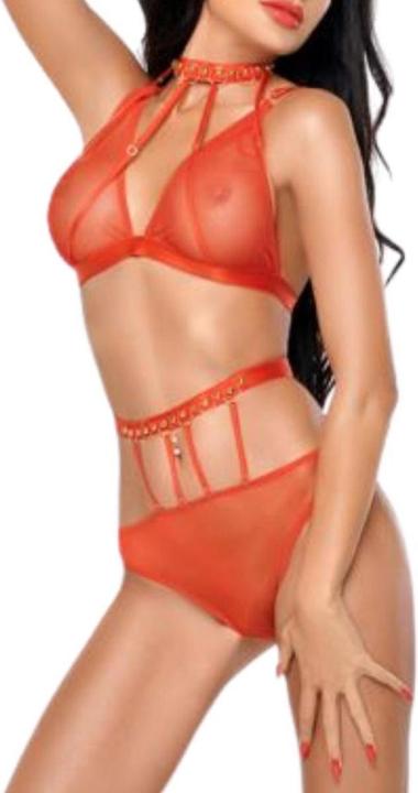 Immagine prodotto Me Seduce Bralette trasparente con nastri decorativi e slip (L, XL)