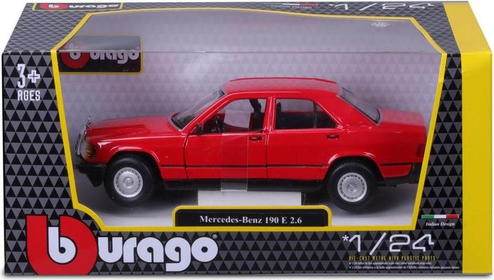 Produktbild Bburago Mercedes Benz 190E 1987 1/24 rot