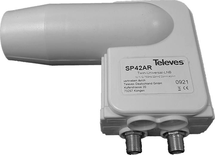 Televes Feed system SP 42 AR DIGITAL 3 degrees TWIN Feed holder 23/40mm (Single LNB, 40mm)