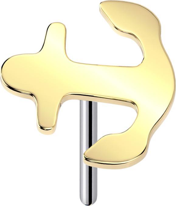 Produktbild Star Piercing Threadless Anker vergoldet (ohne Messing, Titan G23)