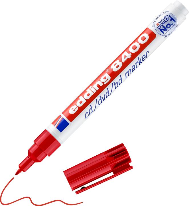 Produktbild Edding CD/DVD/BD Marker 8400 (Rot, 0.50 mm, 1 x)