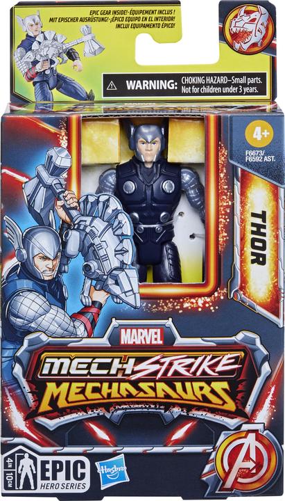 Produktbild Hasbro Mech Strike Mechasaurs Thor, 10 cm grosse Action-Figur mit Waffen-Accessoire