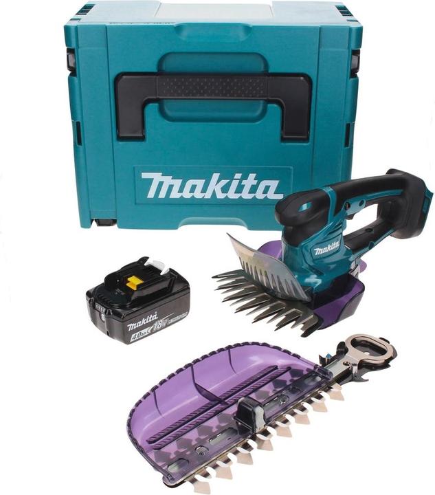 Actual product image Makita DUM 604 M1XJ Battery grass shears 18 V with grass and shrub shear blade + 1x battery 4.0 Ah + Makpac (Cordless hedgecutters)