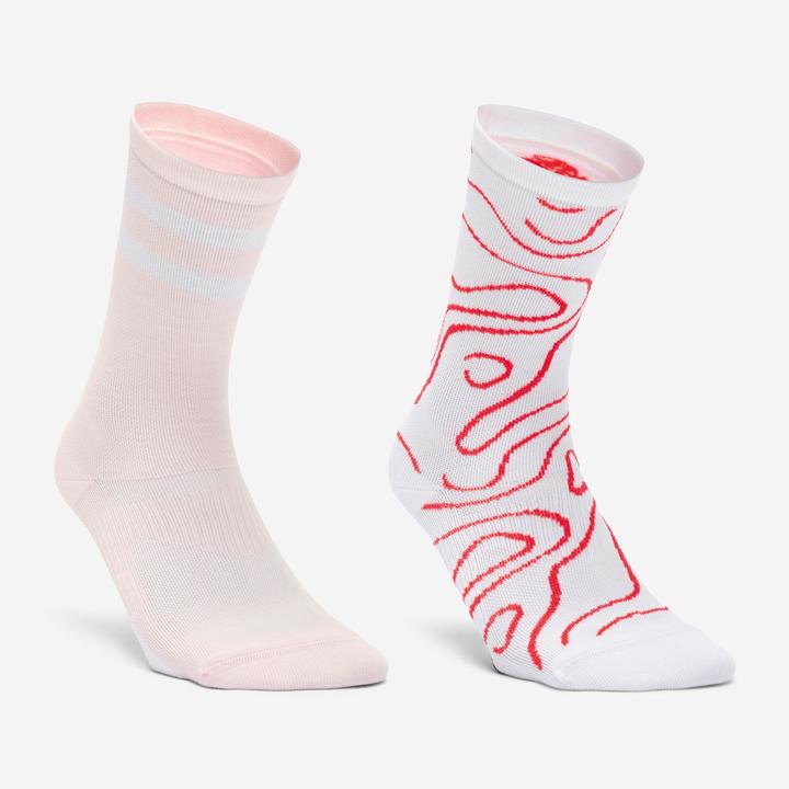 Domyos Sportsocken High 2er-Pack - Leopard