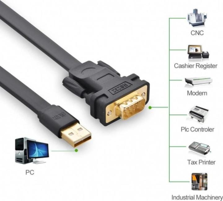 Produktbild Ugreen USB 2.0 zu Seriell DB9 Kabel RS232 DB9 USB (1 m)