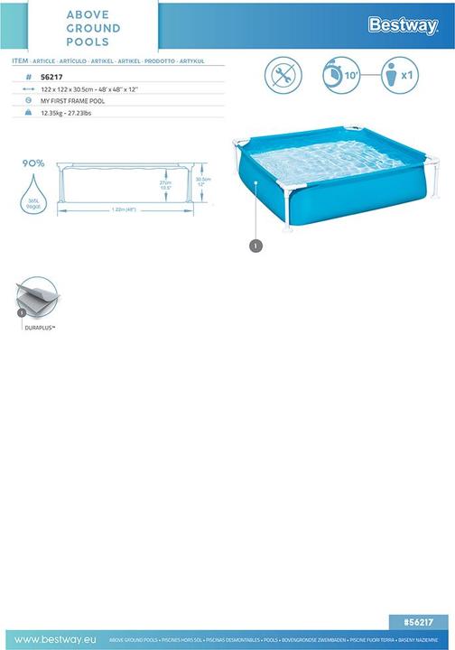 Energy Label Bestway Steel Frame Pool