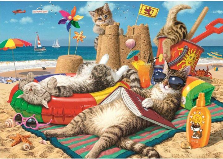Actual product image Trefl Puzzle Hidden Shapes 1011T Cats Holiday 68x48cm (1000 pieces)