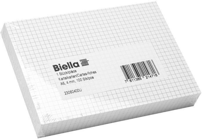Produktbild Biella Karteikarten kariert 4mm A6 (A6, 200 g/m², 100 x)
