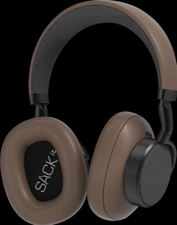 SackIT Touch 400 - Hybrid ANC Over-Ear Headphones - Brown (ANC, 50 h, Cable)