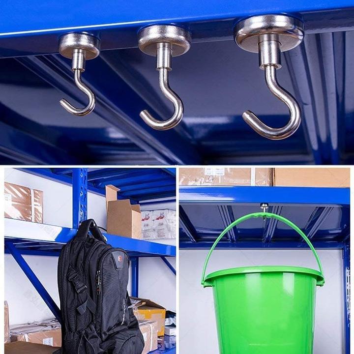 Actual product image Swissdetector 10 Super Powerful Magnetic Hook Magnets ( Ø 42mm ) 72,5 Kg (10 x)