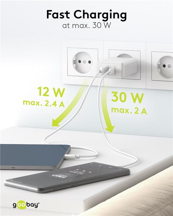 Produktbild Goobay Dual USB Schnellladegerät (30 W)